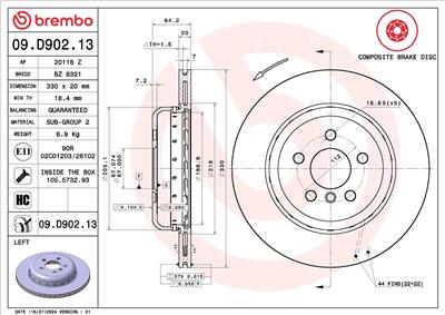 BREMBO 09.D902.13 EAN: 8020584238356.