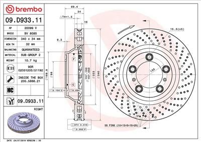 BREMBO 09.D933.11 EAN: 8020584312766.