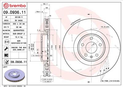 BREMBO 09.D936.11 EAN: 8020584315798.