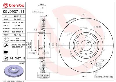 BREMBO 09.D937.11 EAN: 8020584315682.