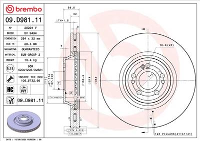 BREMBO 09.D981.11 EAN: 8020584313275.
