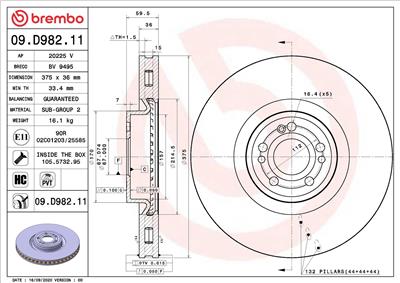BREMBO 09.D982.11 EAN: 8020584313282.
