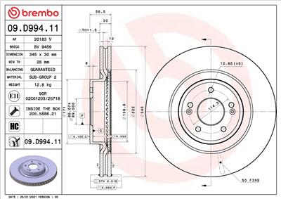 BREMBO 09.D994.11 EAN: 8020584317938.