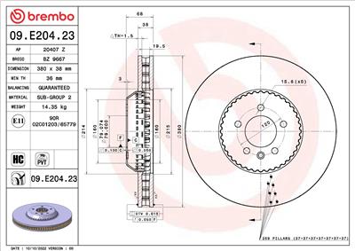 BREMBO 09.E204.23 EAN: 8020584321621.
