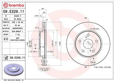 BREMBO 09.E229.11 EAN: 8020584317426.