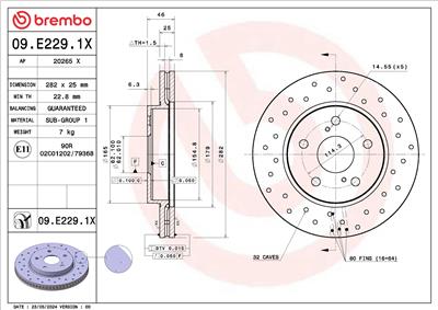 BREMBO 09.E229.1X EAN: 8020584340387.