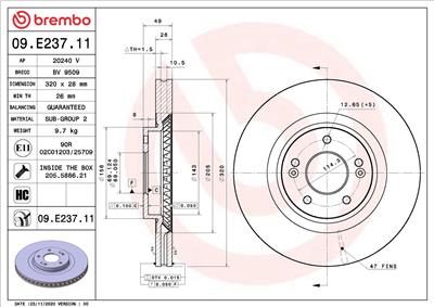 BREMBO 09.E237.11 EAN: 8020584313671.