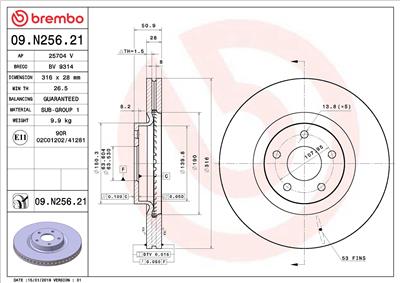 BREMBO 09.N256.21 EAN: 8020584232392.