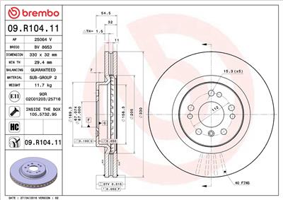 BREMBO 09.R104.11 EAN: 8020584014844.