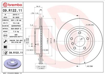 BREMBO 09.R122.11 EAN: 8020584038192.
