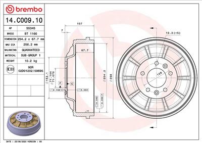 BREMBO 14.C009.10 EAN: 8020584219720.