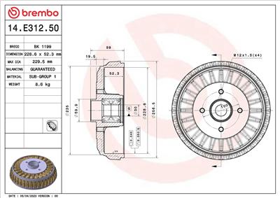 BREMBO 14.E312.50 EAN: 8020584324769.