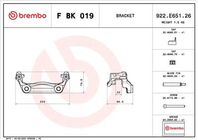 BREMBO F BK 019 EAN: 8020584549117.