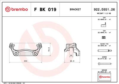 BREMBO F BK 019 EAN: 8020584549117.