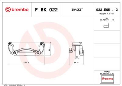 BREMBO F BK 022 EAN: 8020584549148.