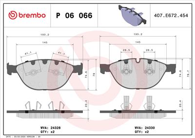 BREMBO P 06 066 Číslo výrobce: 24330. EAN: 8020584090305.