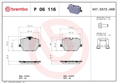 BREMBO P 06 116 EAN: 8020584118184.