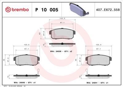BREMBO P 10 005 Číslo výrobce: 24040. EAN: 8020584060049.