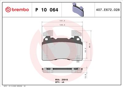 BREMBO P 10 064 Číslo výrobce: 25915. EAN: 8020584069844.