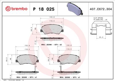 BREMBO P 18 025X EAN: 8020584121436.