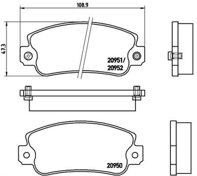 BREMBO P 23 013 Číslo výrobce: 20951. EAN: 8020584050835.