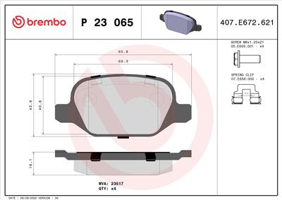 BREMBO P 23 065 Číslo výrobce: 23517. EAN: 8020584051351.