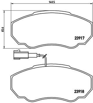 BREMBO P 23 091 Číslo výrobce: 23918. EAN: 8020584051610.
