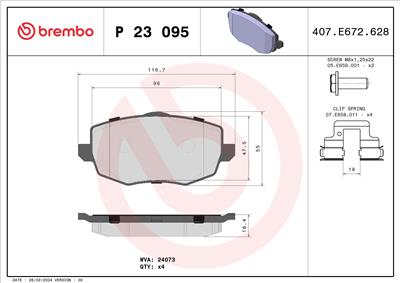BREMBO P 23 095 Číslo výrobce: 24073. EAN: 8020584051658.