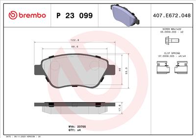 BREMBO P 23 099 Číslo výrobce: 23982. EAN: 8020584051696.