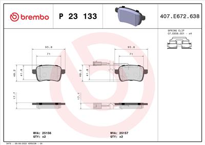 BREMBO P 23 133 Číslo výrobce: 25157. EAN: 8020584102947.