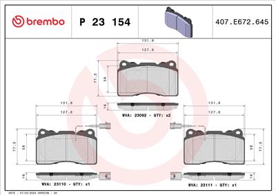 BREMBO P 23 154 Číslo výrobce: 23756. EAN: 8020584110010.