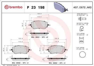 BREMBO P 23 198 EAN: 8020584125670.