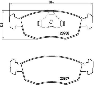 BREMBO P 24 019 Číslo výrobce: 20908. EAN: 8020584051917.