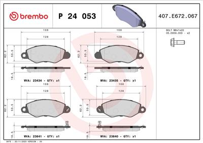 BREMBO P 24 053 EAN: 8020584052259.