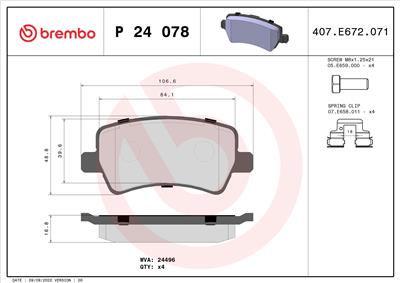 BREMBO P 24 078 Číslo výrobce: 24496. EAN: 8020584060513.