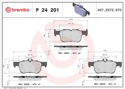 BREMBO P 24 201 Číslo výrobce: 22232. EAN: 8020584086957.