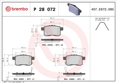 BREMBO P 28 072X EAN: 8020584121573.