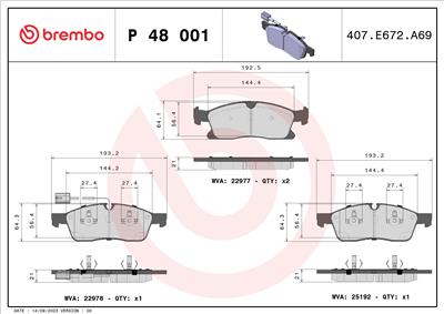 BREMBO P 48 001 EAN: 8020584116562.