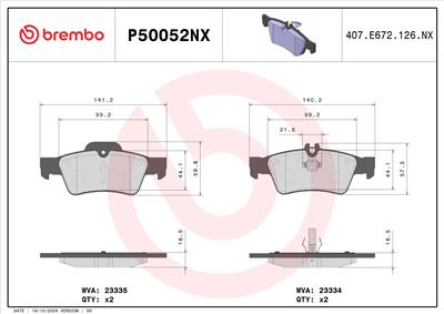 BREMBO P50052NX EAN: 8020584130872.