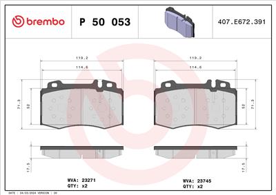 BREMBO P 50 053X EAN: 8020584114995.