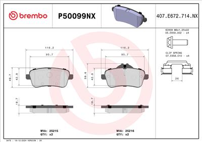 BREMBO P50099NX EAN: 8020584130841.
