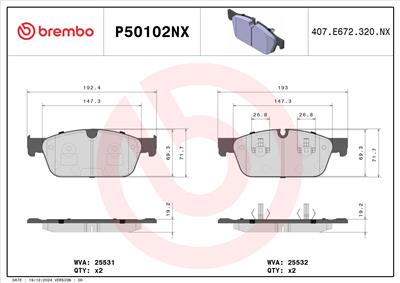 BREMBO P50102NX EAN: 8020584130858.