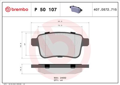 BREMBO P 50 107 Číslo výrobce: 24692. EAN: 8020584109427.