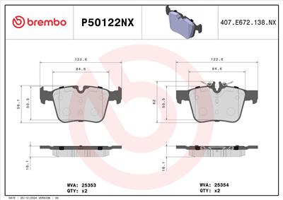 BREMBO P50122NX EAN: 8020584131497.