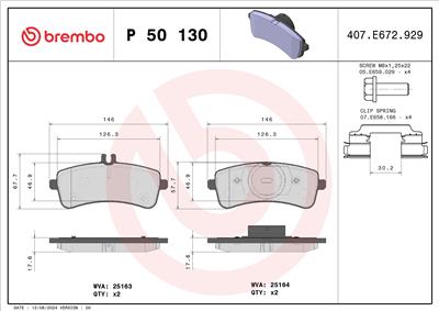 BREMBO P 50 130 Číslo výrobce: 25164. EAN: 8020584084144.