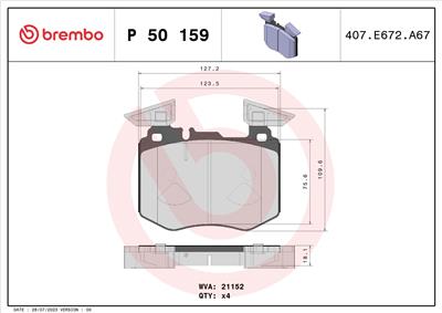 BREMBO P 50 159 EAN: 8020584117972.