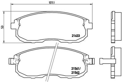 BREMBO P 56 021 Číslo výrobce: 21562. EAN: 8020584055014.