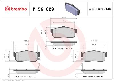 BREMBO P 56 029 Číslo výrobce: 21714. EAN: 8020584055090.