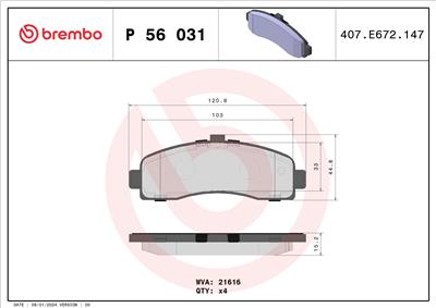 BREMBO P 56 031 Číslo výrobce: 21626. EAN: 8020584055113.