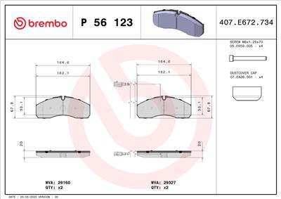 BREMBO P 56 123 Číslo výrobce: 29327. EAN: 8020584113394.